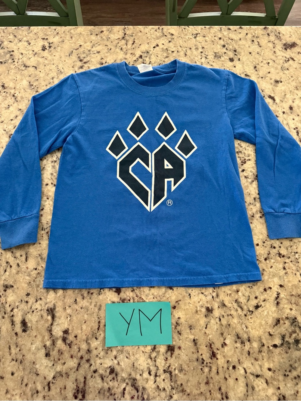 Kids Long-Sleeve cheer athletics shirt. Girls youth medium. Rebel